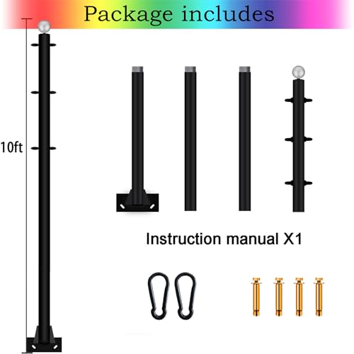 10FT Heavy Duty Steel Shade Sail Pole Kit 2pack Z8049