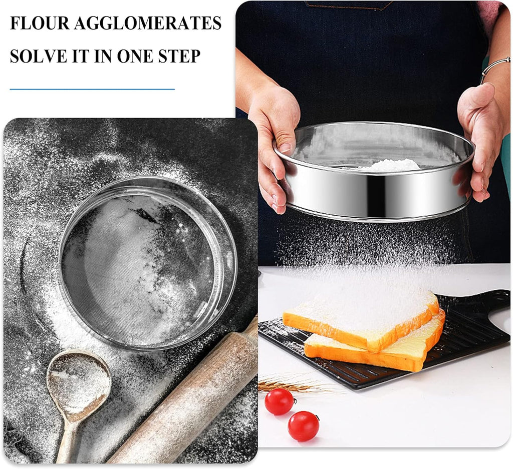 4pcs plastic flour sifter with Stainless steel Mesh N1153