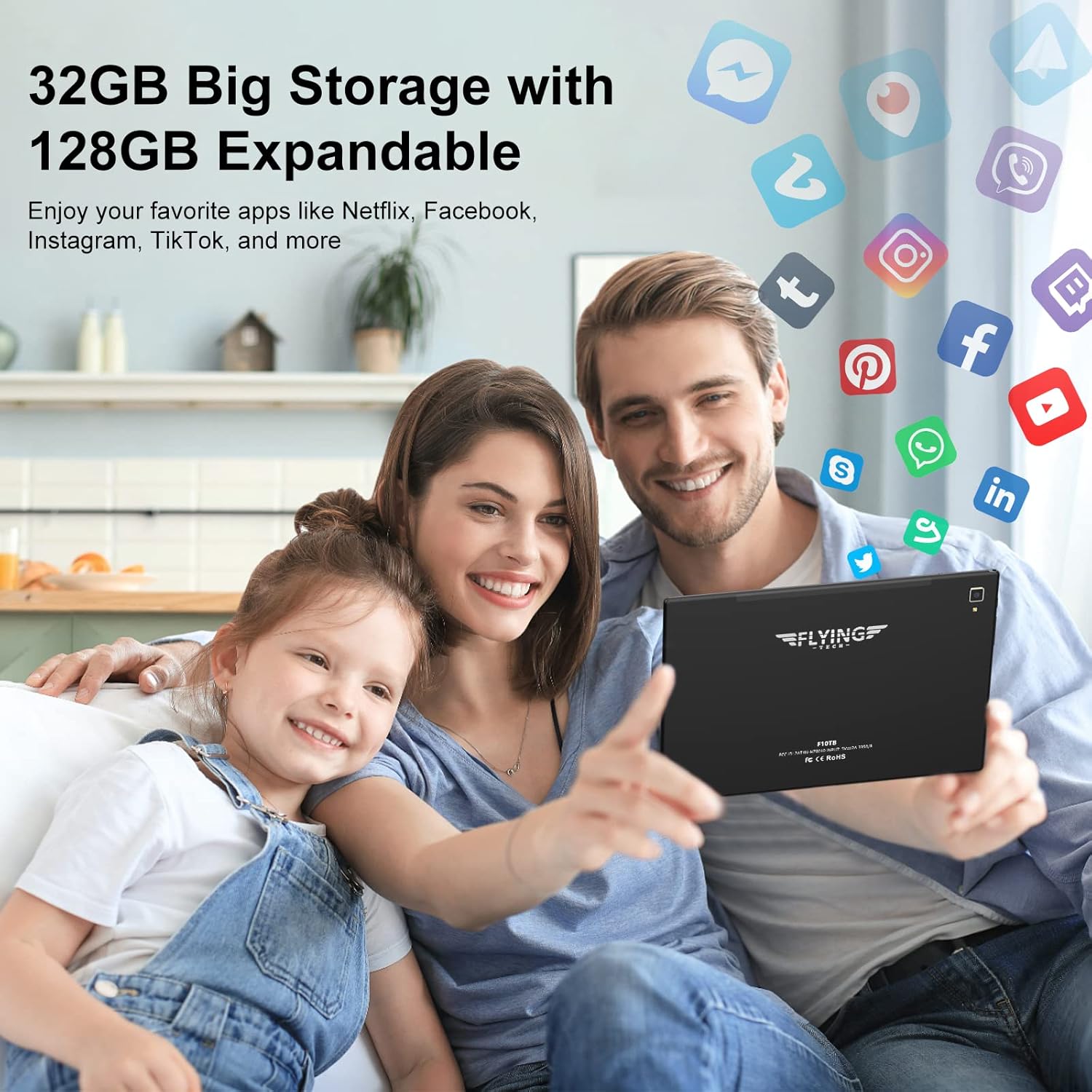 32GB 128GB Expand Octa-Core IPS HD Display 5MP+13MP Dual Camera 6000mAh WiFi Bluetooth Tablet B65641