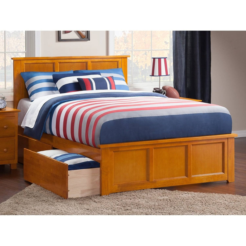 Caramel Full Bed with 2 Drawers D901