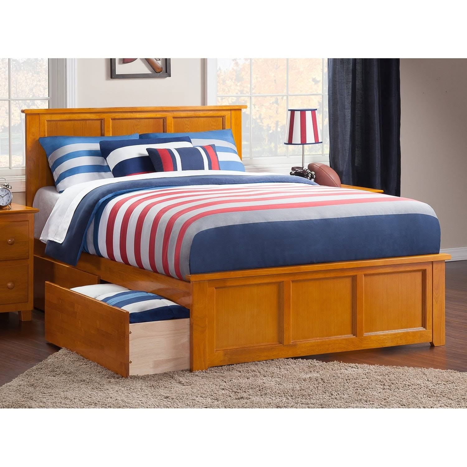 Caramel Full Bed with 2 Drawers D901