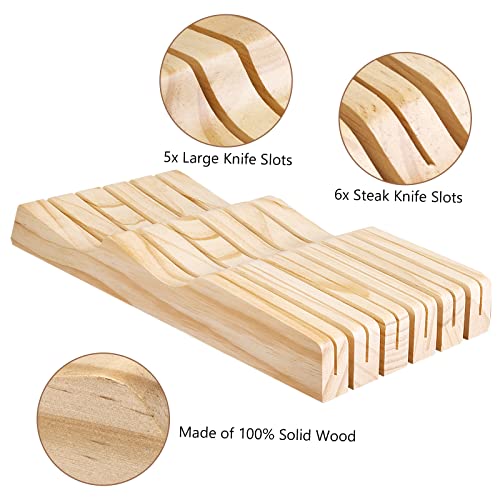 Solid Wood Bamboo Universal Knife Block Without Knives A383