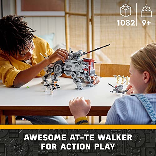 LEGO Star Wars at-TE Walker Poseable Toy with 3 212th Clone Troopers, Dwarf Spider & Battle Droid Figures W5884