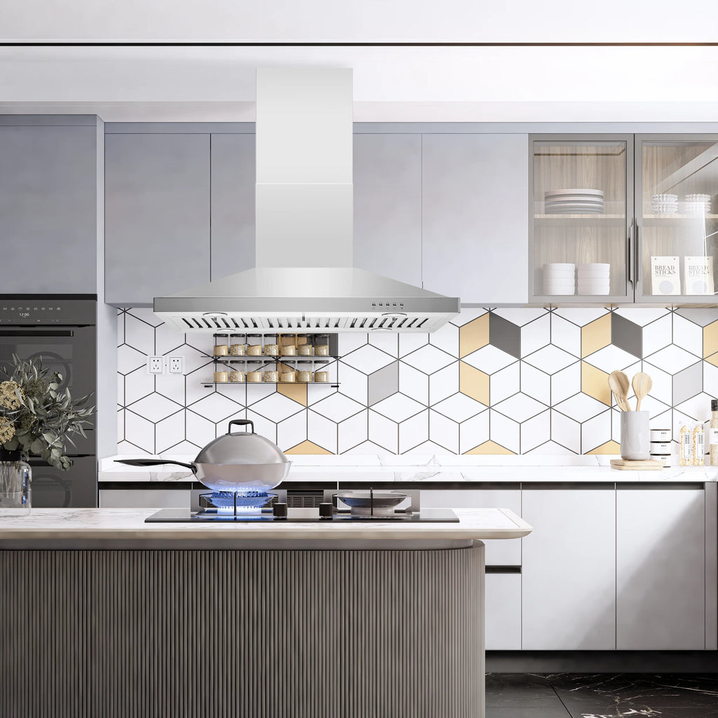 36" Stainless Steel Island Mount Kitchen Range Hood D2102