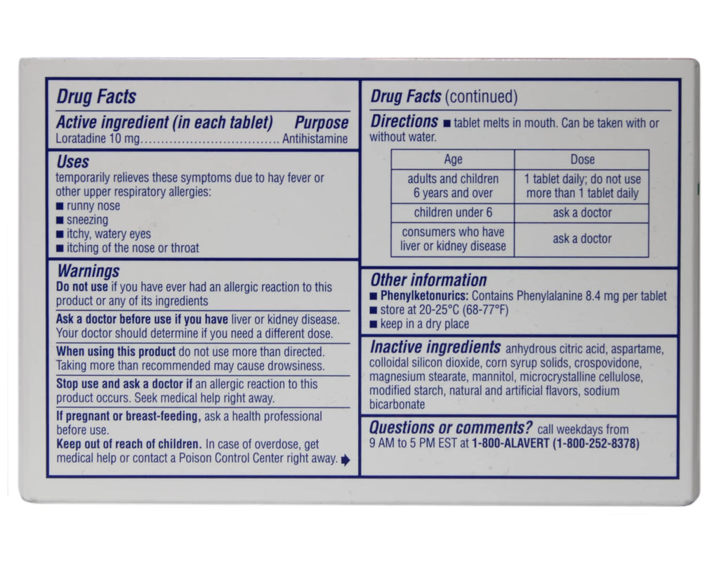 Alavert Allergy Orally Disintegrating Tablets, Non-Drowsy Antihistamine, 60 Count Y3488