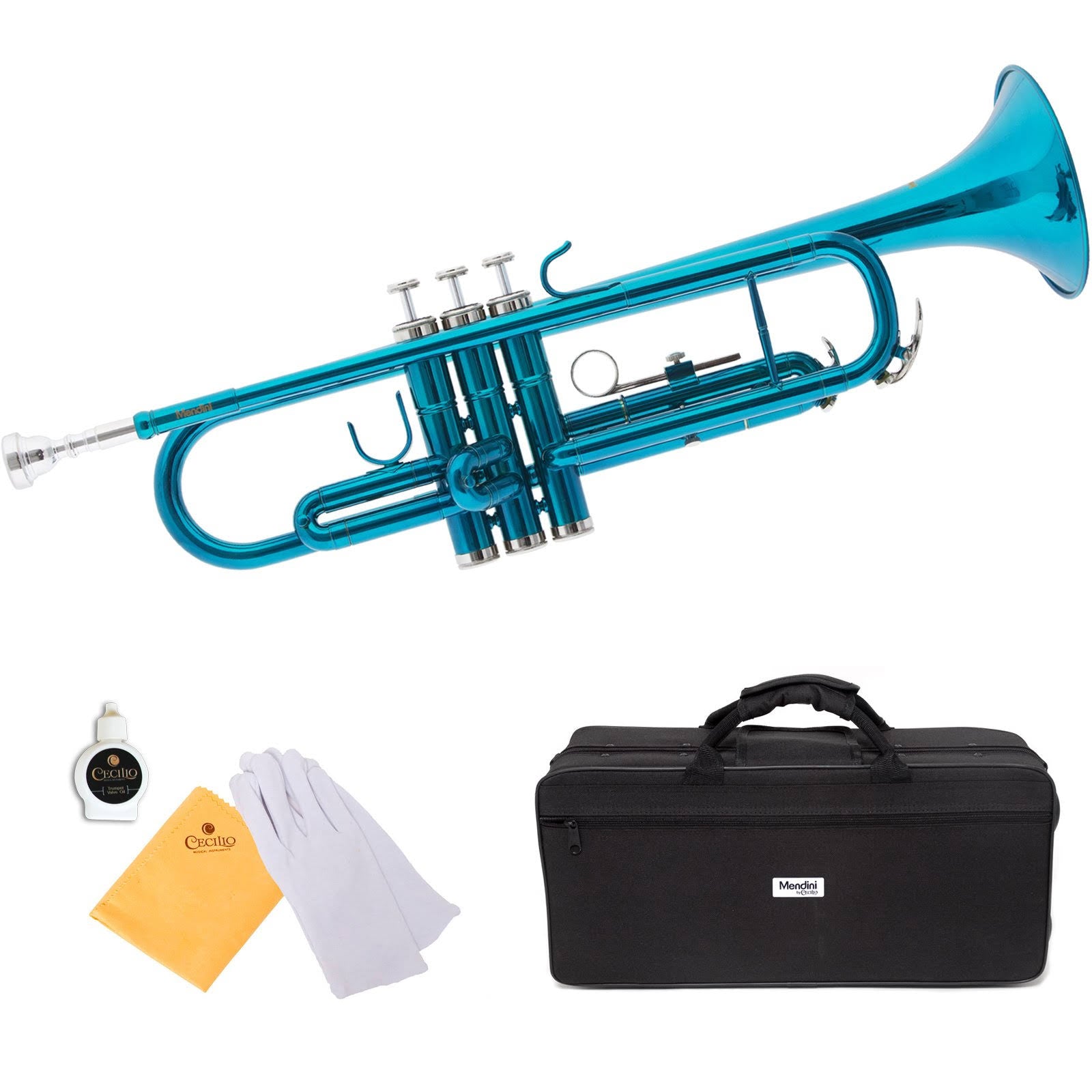 Sky Blue Lacquer Brass Bb Trumpet with Case E7345