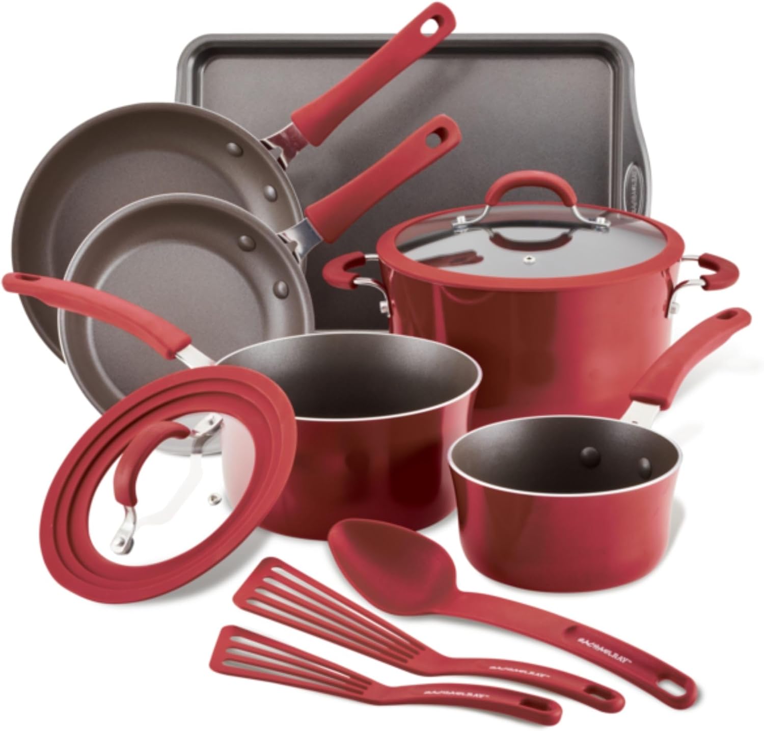 11-Piece Nonstick Cookware Set - Red N670