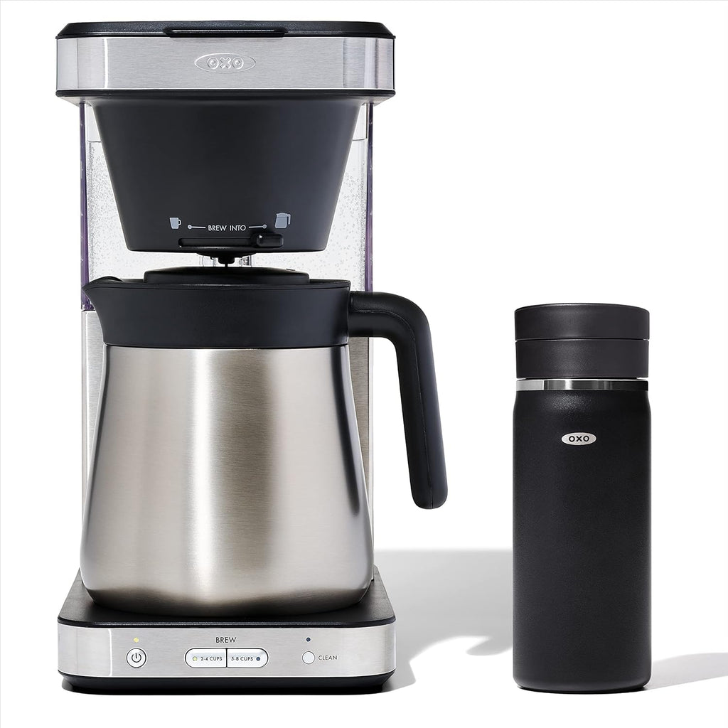 8 Cup Stainless Steel Coffee Maker with 16 Oz Thermal Mug J706728