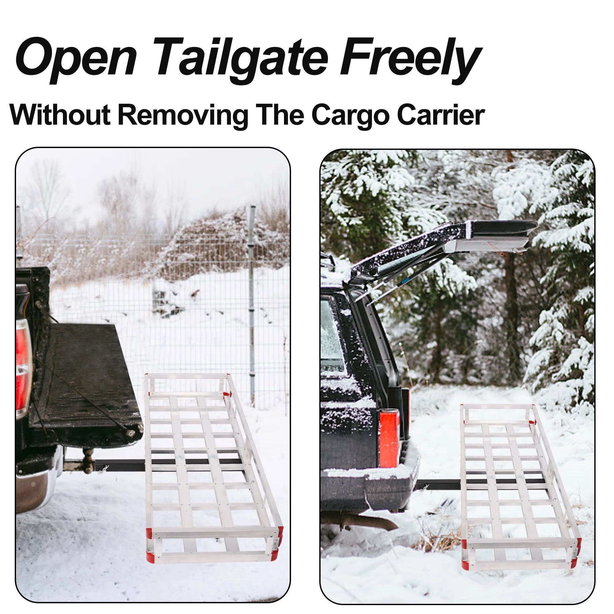 Aluminum Hitch Mounted Cargo Carrier with High Side Rails for 2" Receiver S181