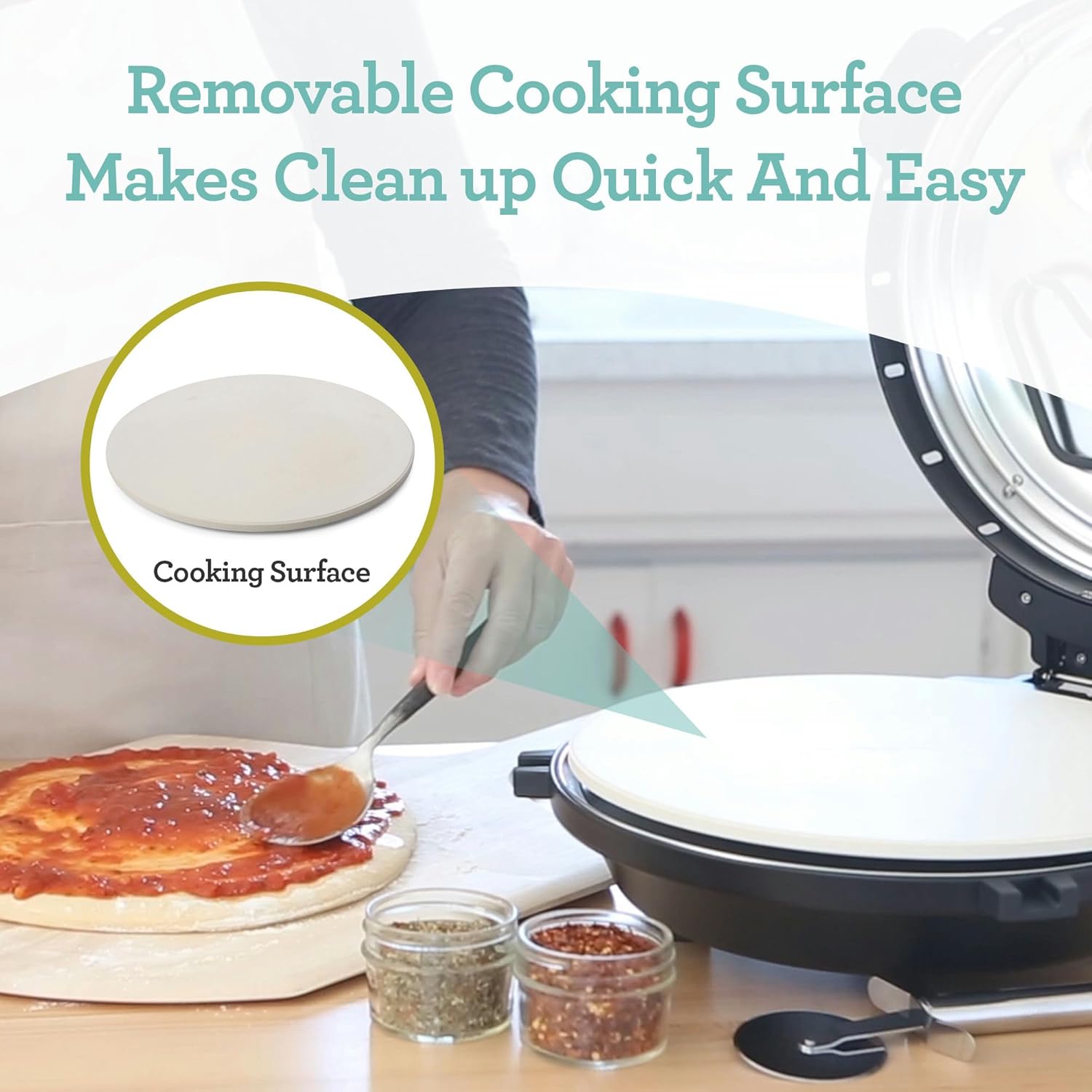 Crispy Crust 12" Rotating Pizza Maker with Stone & Baking Pan L991254