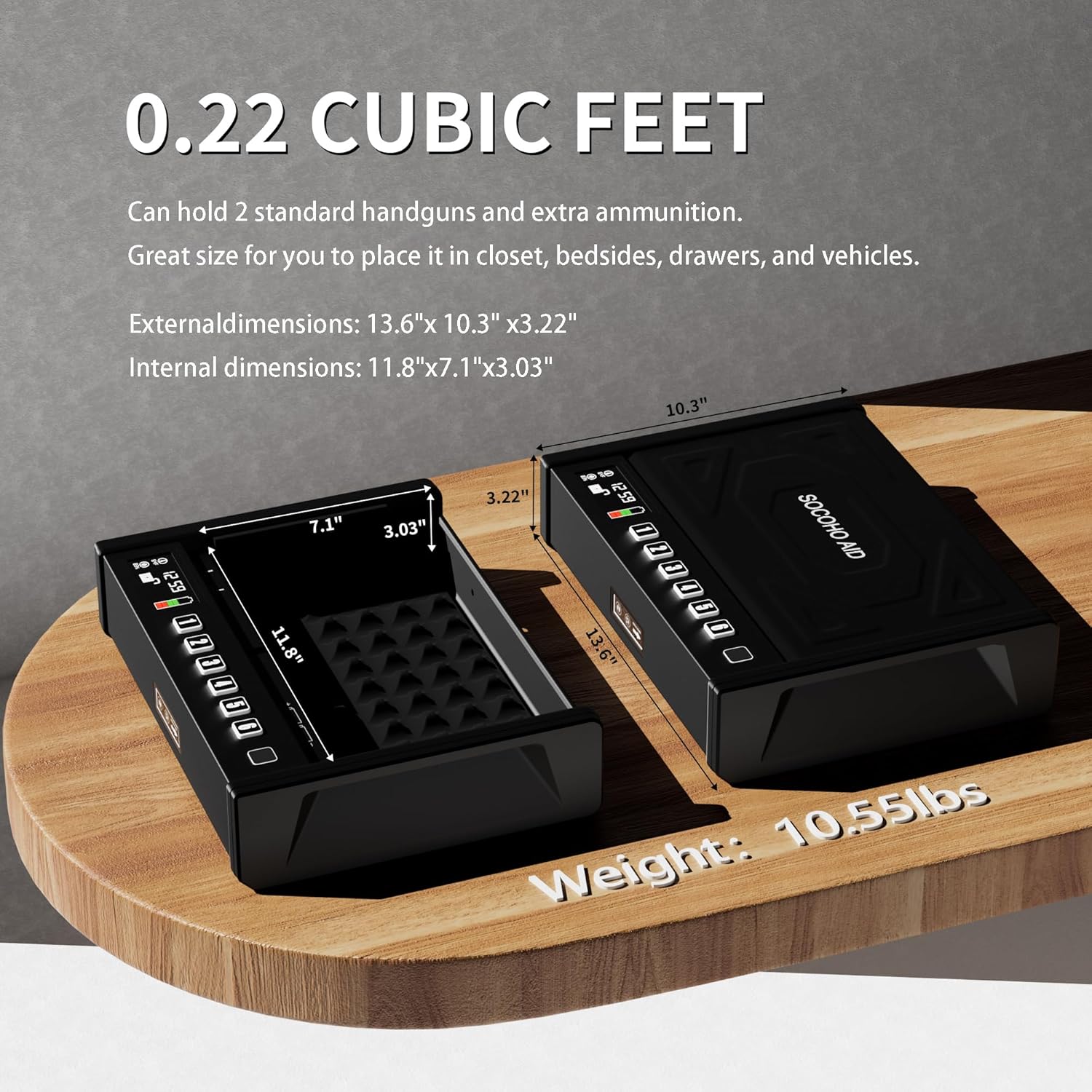 Biometric Fingerprint Handgun Safe with LCD W3342