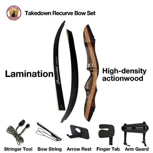 62" Takedown Recurve Bow Set with Laminated Wooden Riser M198