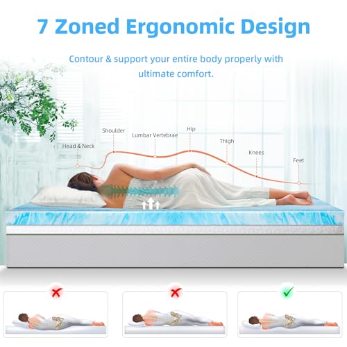 3 Inch Gel Infused Memory Foam Mattress Topper Twin Size R8153