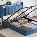 Dark Grey Queen Size Upholstered Storage Bed Frame with LED Lights S741263