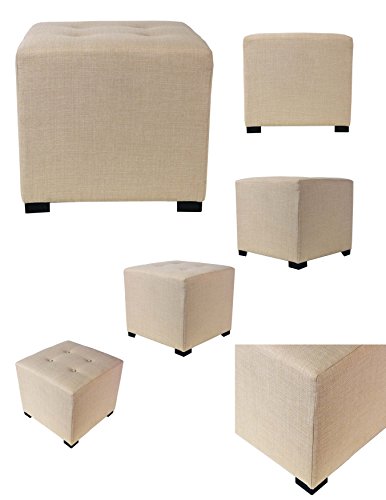 Grey Button Tufted Upholstered Ottoman T85235
