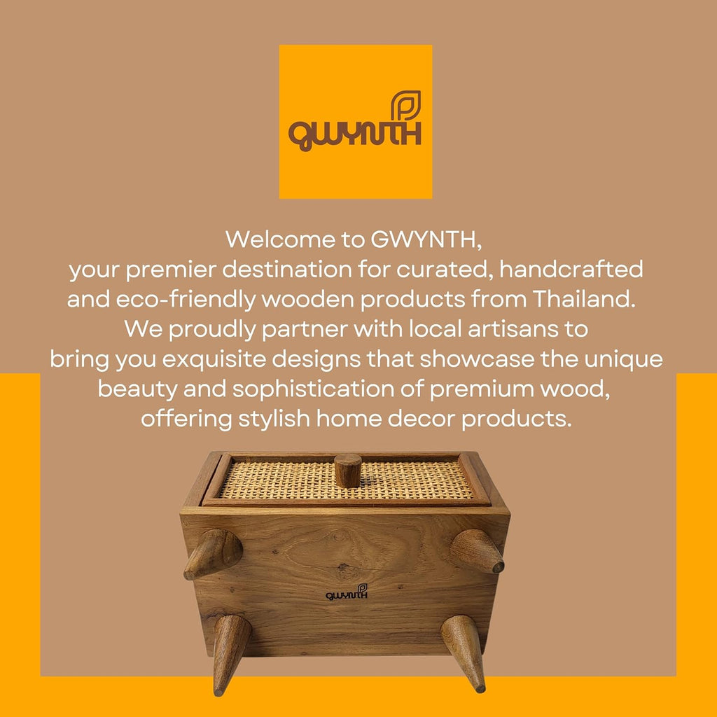 Teak Rattan Wood Desk Drawer P183716