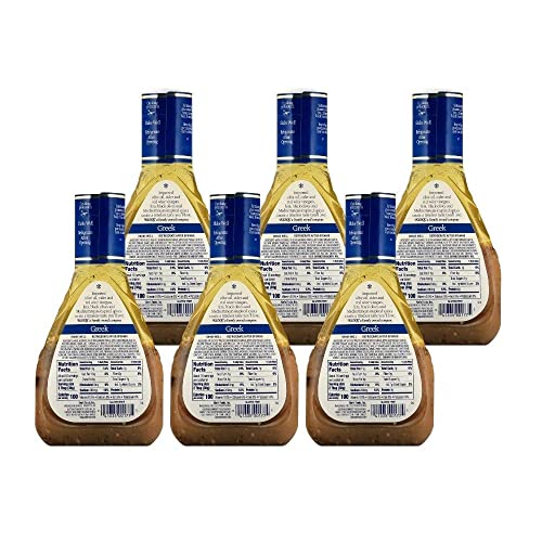 Greek Dressing with Feta Cheese & Black Olives, 16 FL OZ Bottle (Pack of 6) Y964133