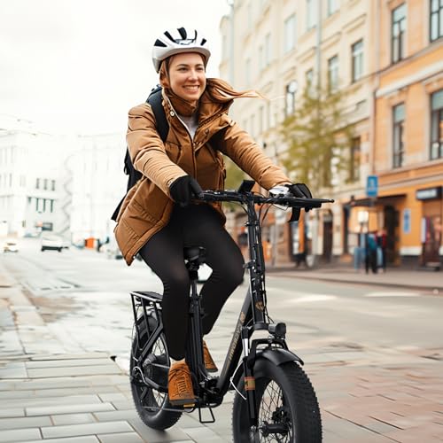 Electric Bike 1000W Peak Motor 48V 15.6Ah Removable Battery 20" Fat Tire 7-Speed H868637