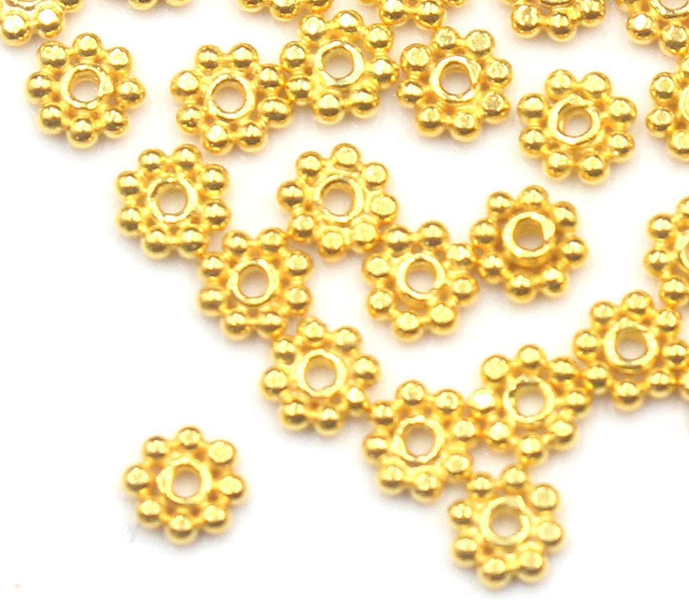 50 x 3mm 22 Karat Gold Plated Solid Sterling Silver Spacer Beads X27382