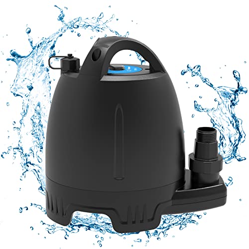 Submersible Water Pump 1/6 HP Thermoplastic Utility Pump 1750GPH with 10 ft Cord B2940