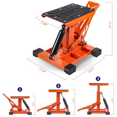 Adjustable Heavy-Duty Motorcycle Jack Stand with Tool Trays D416287