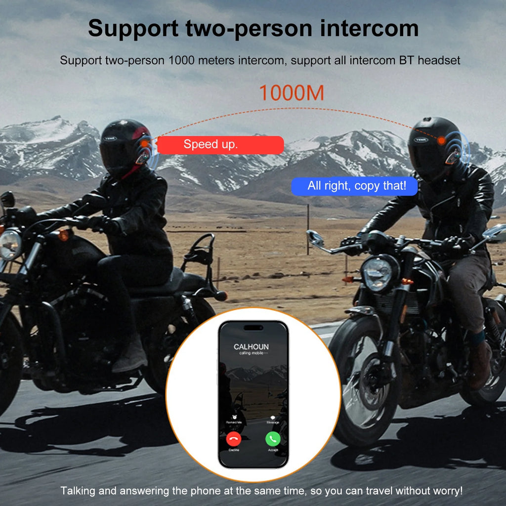 Wireless Headset BT Helmet Intercom IP67 A482