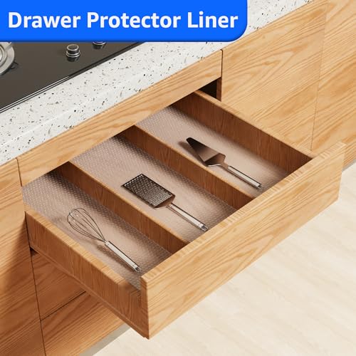 Clear Shelf Liners, 11 Inch Wide, Non-Adhesive Waterproof Drawer Liner, 11×120 Inch W765159