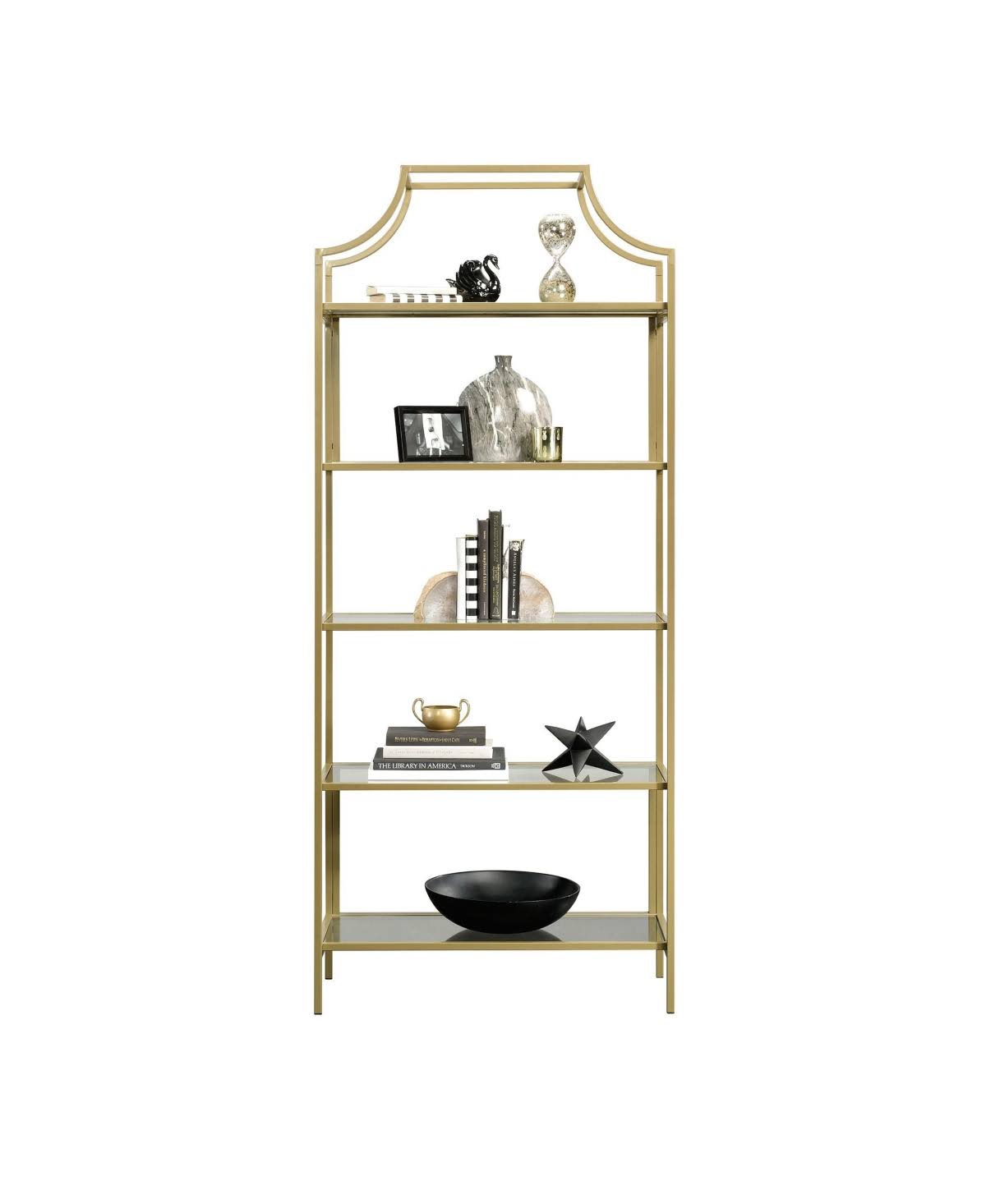 5 Shelf Bookcase, Satin Gold M310226