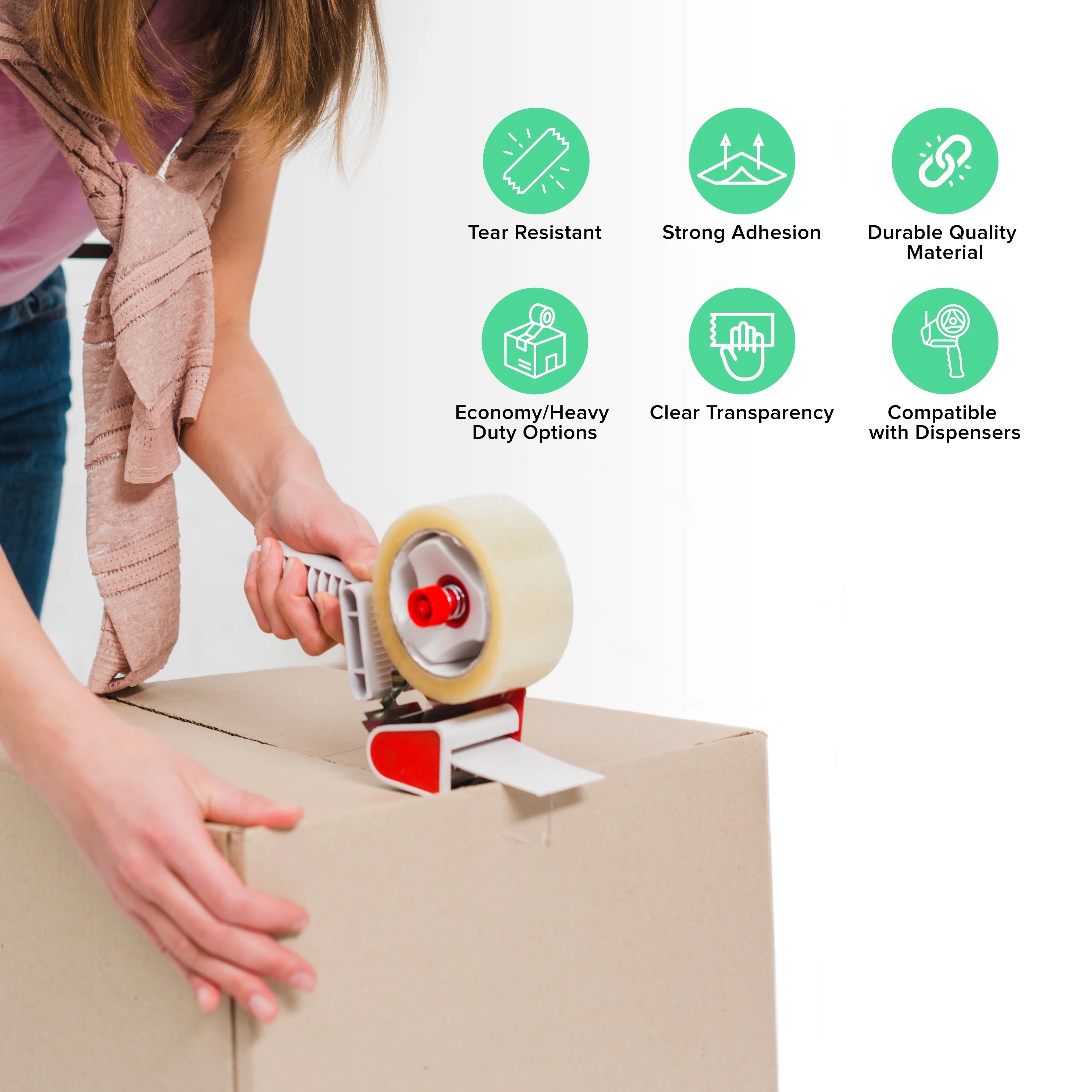 3-inch Core Clear Packing Tape Rolls C650094