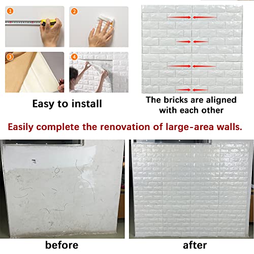 White Foam Brick Wallpaper 11PCS X74471
