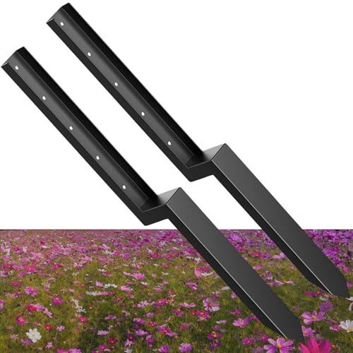 Heavy Duty Steel Fence Post Repair Stakes Kit (1pcs matte black) P2946