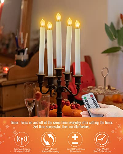 Gold Flameless LED Taper Candles with Remote Controls F145245