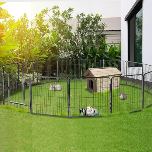 Silver Gray 8 Panels 32 inch Heavy Duty Folding Dog Playpen with Door Z17138