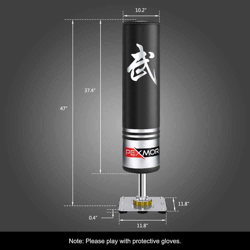 Black Freestanding Punching Bag with Suction Cup Steel Base Q9535
