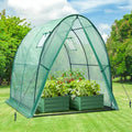 Portable Tunnel Greenhouse with Mesh Windows, 5.9x5.9x6.6 FT W8415