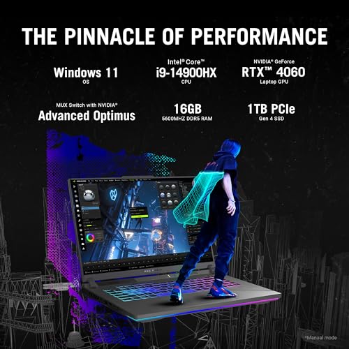 16” QHD 240Hz Gaming Laptop, GeForce RTX 4060, Intel Core i9-14900HX, 16GB DDR5-5600, 1TB PCIe SSD P9840