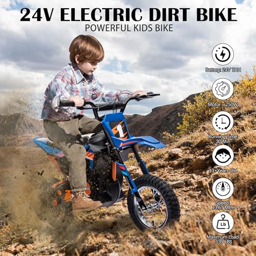 24V Electric Dirt Bike with Leather Seat and Rubber Tires B6742