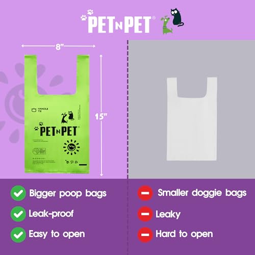 200 Counts Unscented Dog Poop Bags with Tie Handles C872