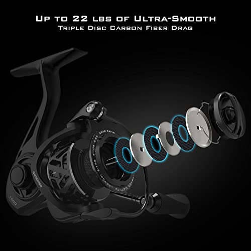 Spinning Reel with 7+1 Stainless Steel Ball Bearings, Aluminum Spool T871