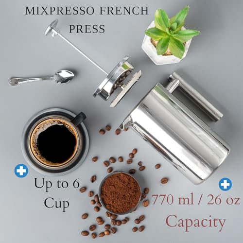 27 Oz Stainless Steel French Press Coffee Maker O613021