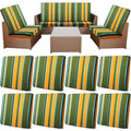 8 Pcs Patio Stretch Sofa Cushion Cover (Blue Red Green) L42266