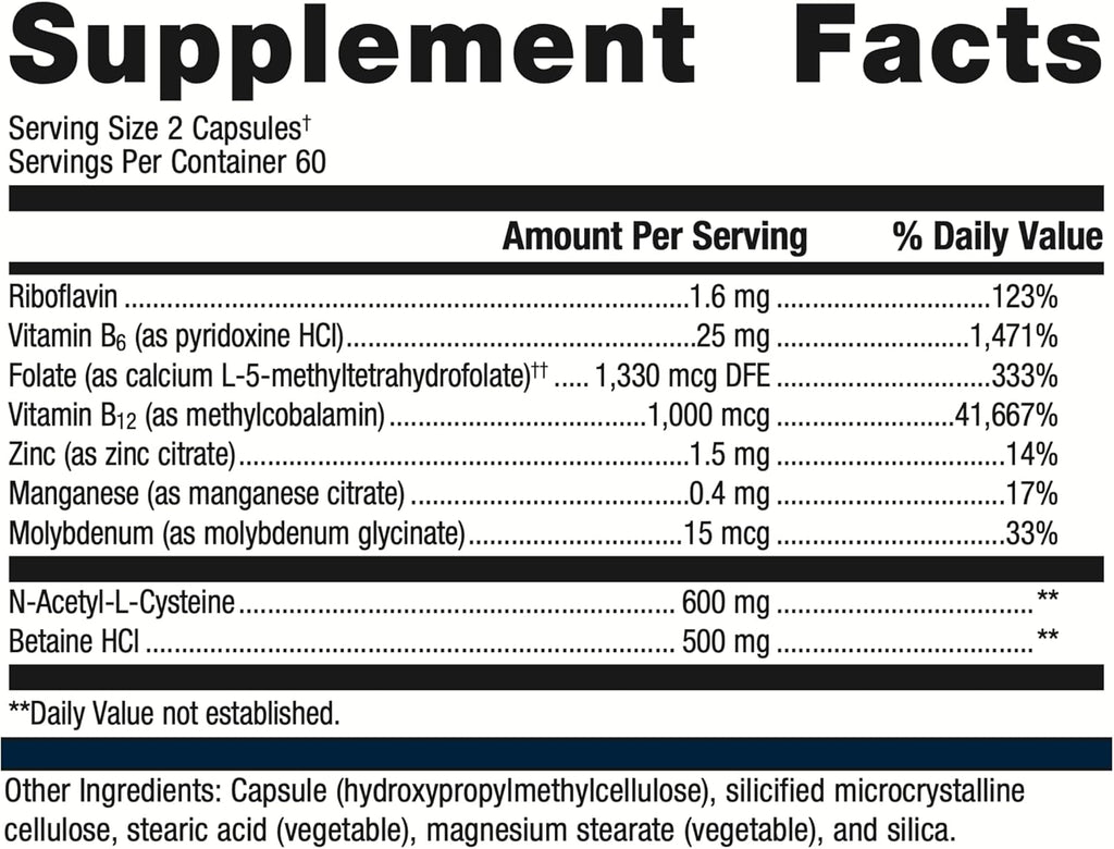 1,330 mcg DFE Folate Non-GMO Gluten-Free 120 Count J745