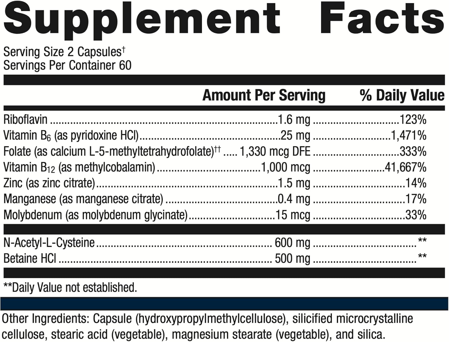 1,330 mcg DFE Folate Non-GMO Gluten-Free 120 Count J745