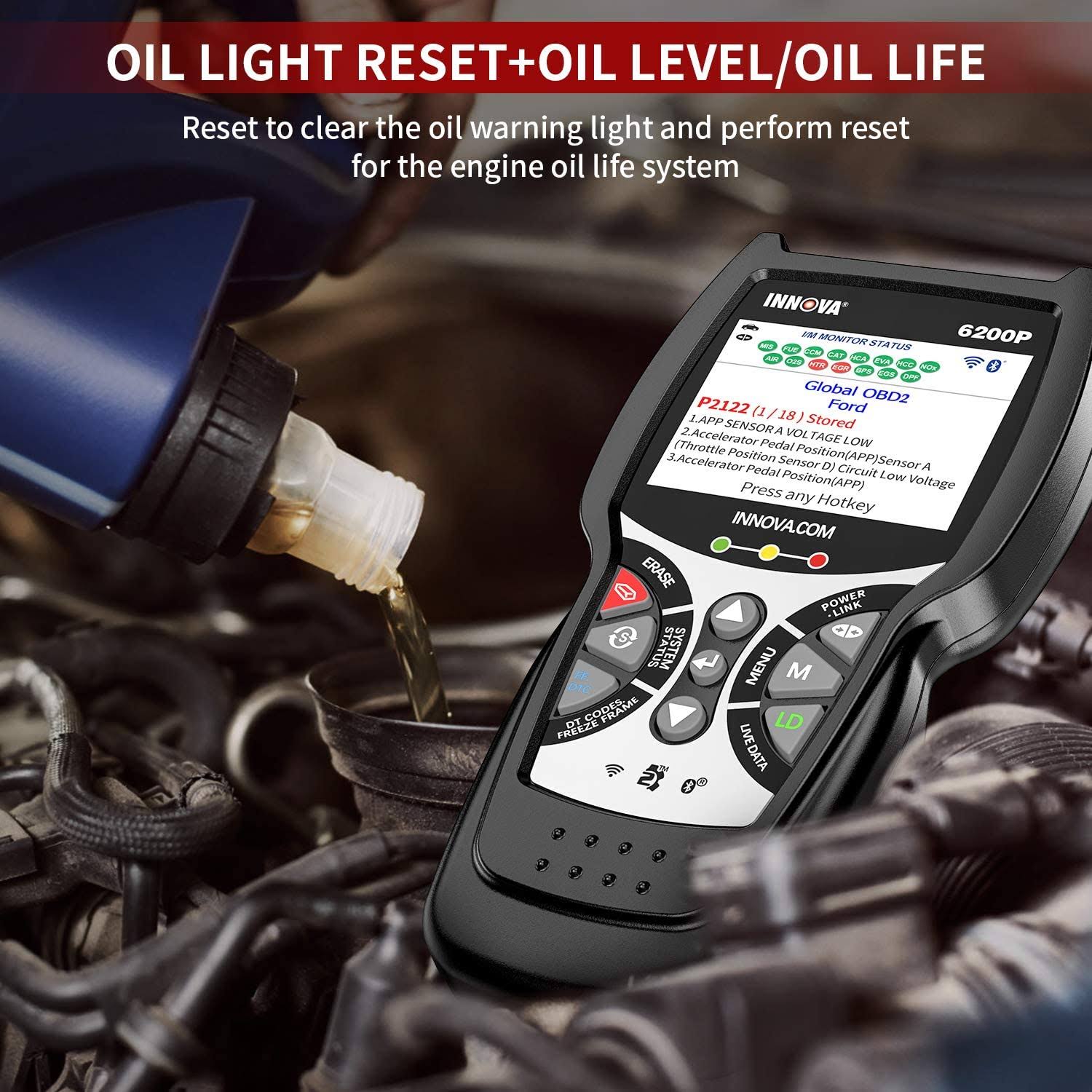 ABS Srs OBD2 Scanner Code Reader with Battery Reset Oil Light Reset Q331700