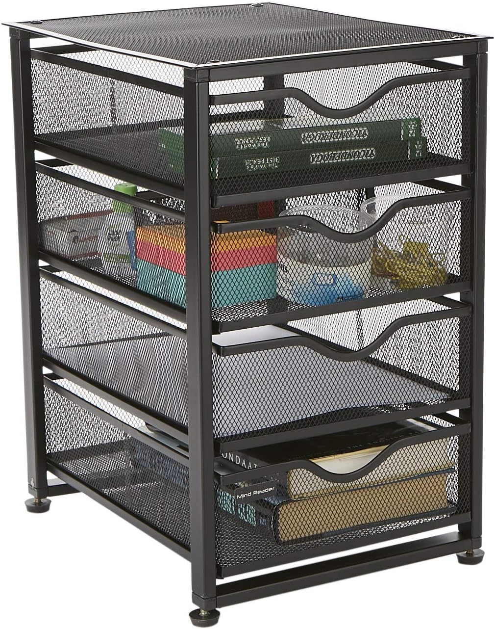 Black 4-Tiered Metal Rolling Utility Cart K802
