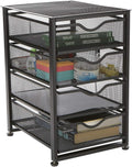 Black 4-Tiered Metal Rolling Utility Cart K802