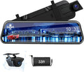 10'' Rearview Mirror Dash Cam with Front and Rear Dual Full HD P850