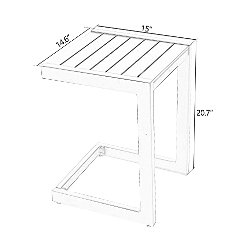 Light Grey Aluminum Patio Side Table D32348