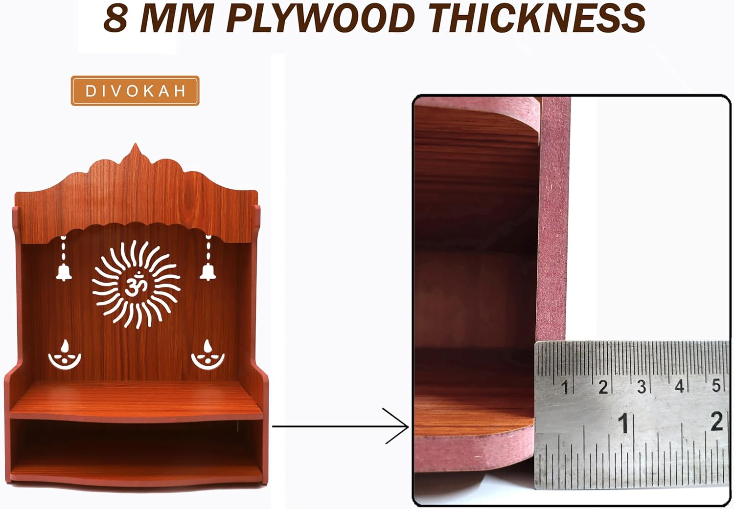Mdf Wooden Wall Mounted Temple C72732