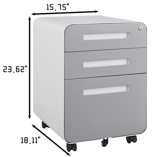 Black 3 Drawer Mobile File Cabinet Z7677